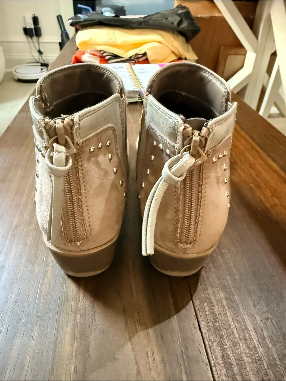 Candie's Beige Suede Ankle Booties